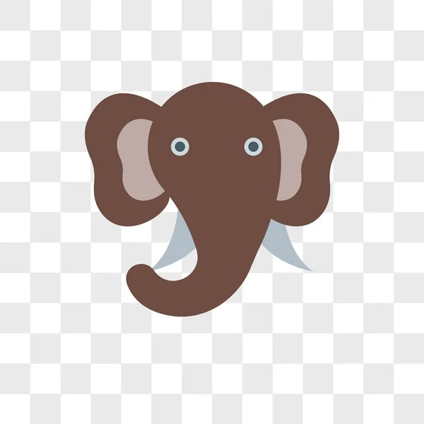 Elefánt vector icon átlátszó háttér, Elephan elszigetelt — Stock Vector