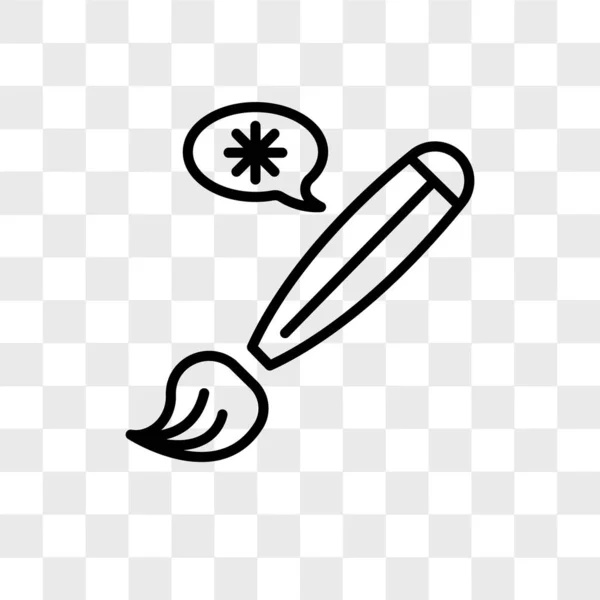 Icona vettoriale pennello isolata su sfondo trasparente, design logo pennello — Vettoriale Stock