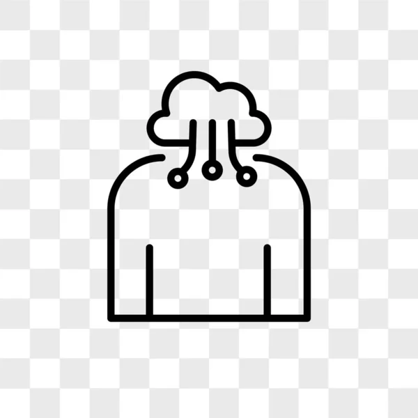Vektör simgesi üzerinde şeffaf arka plan izole bulut, — Stok Vektör