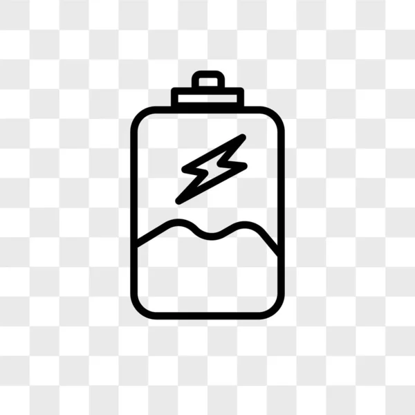 Icône vectorielle de charge de batterie isolée sur fond transparent , — Image vectorielle