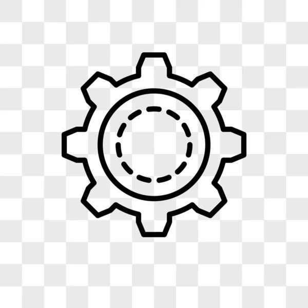 Kugghjulet vektor ikonen isolerad på transparent bakgrund, kugghjul Logotypdesign — Stock vektor