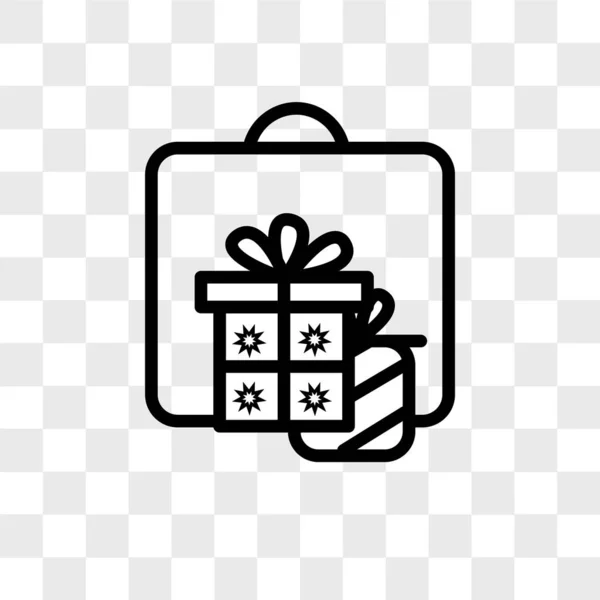 Gift, present vector icon isolated on transparent background, Gi — Stock Vector