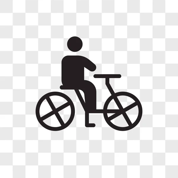 Person riding a bicycle vector icon isolated on transparent back — Stock Vector