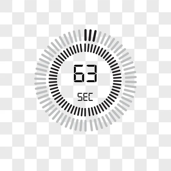 L'icône vectorielle de 63 secondes isolée sur fond transparent, T — Image vectorielle