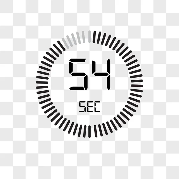 L'icône vectorielle de 54 secondes isolée sur fond transparent, T — Image vectorielle