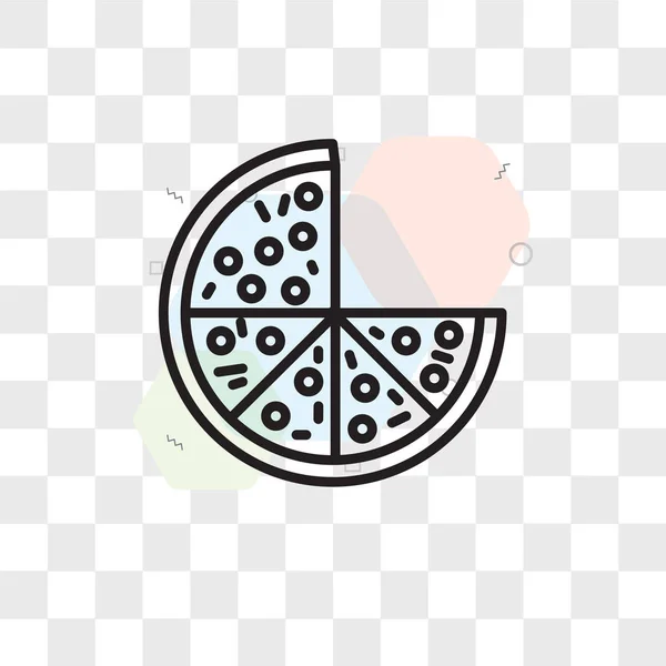 Pizza vector icon isolated on transparent background, Pizza logo — Stock Vector