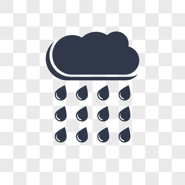 Regenwolken-Vektorsymbol isoliert auf transparentem Hintergrund, Regen — Stockvektor
