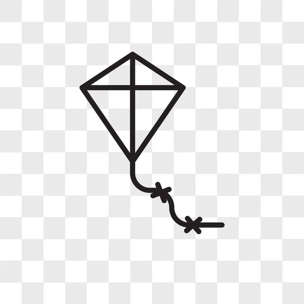 Kite vector pictogram geïsoleerd op transparante achtergrond, Kite logo d — Stockvector
