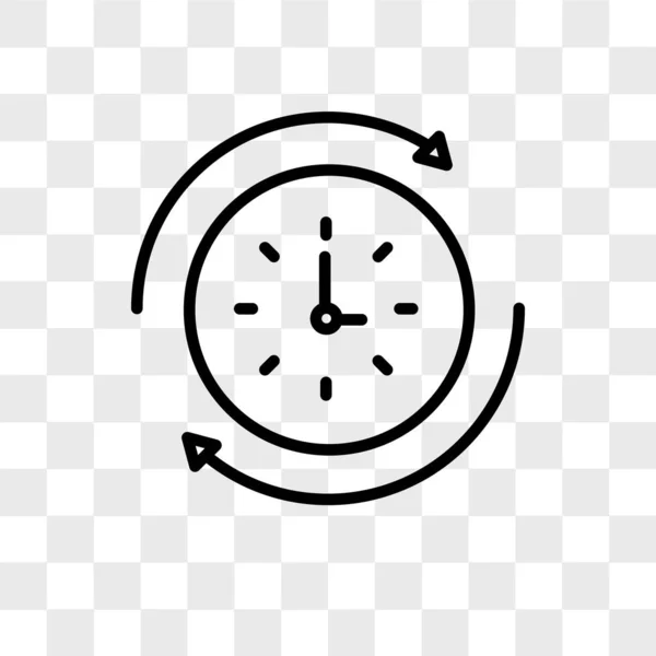 Rebobinar icono de vector de tiempo aislado sobre fondo transparente, Rewi — Vector de stock
