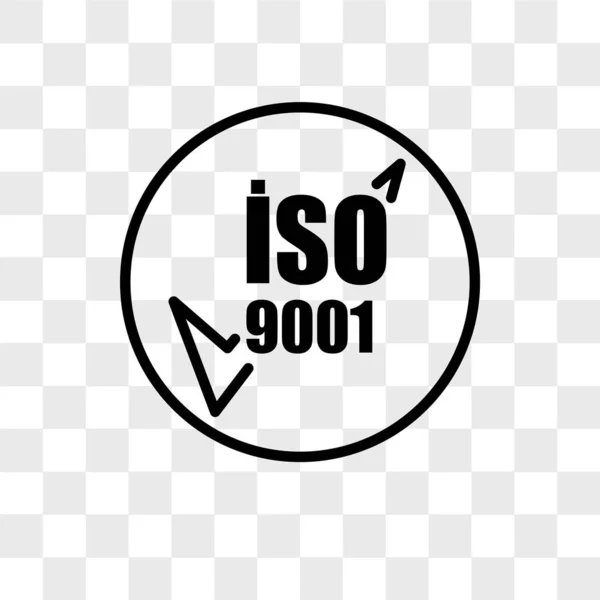 ISO 9001 vektor ikonen isolerad på transparent bakgrund, iso 900 — Stock vektor