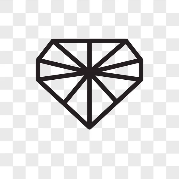 Icono de vector de diamante aislado sobre fondo transparente, Diamante — Archivo Imágenes Vectoriales