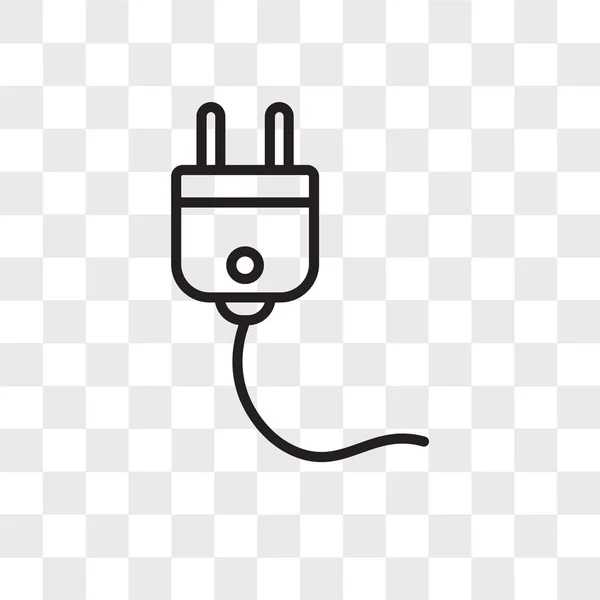 Plug icono vectorial aislado sobre fondo transparente, Plug logo d — Vector de stock