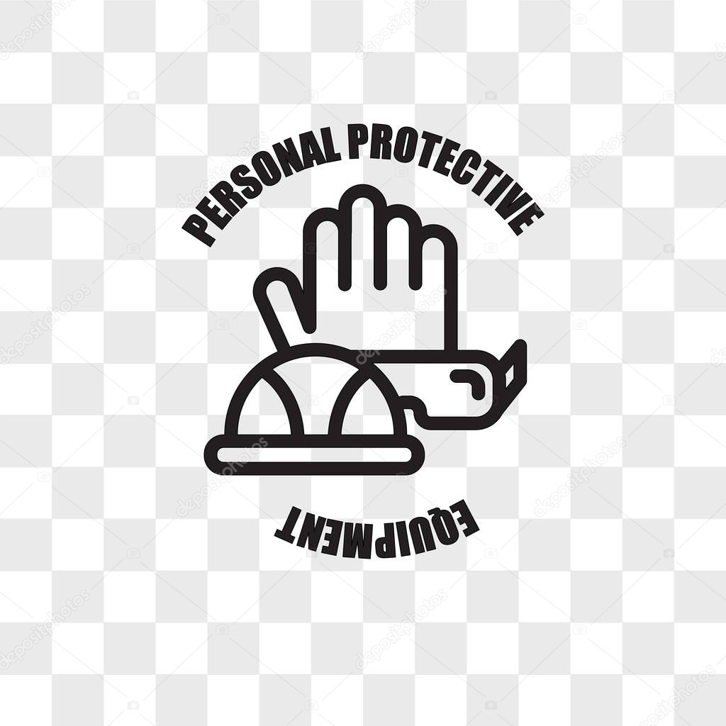 Ppe vector icon isolated on transparent background, ppe logo concept