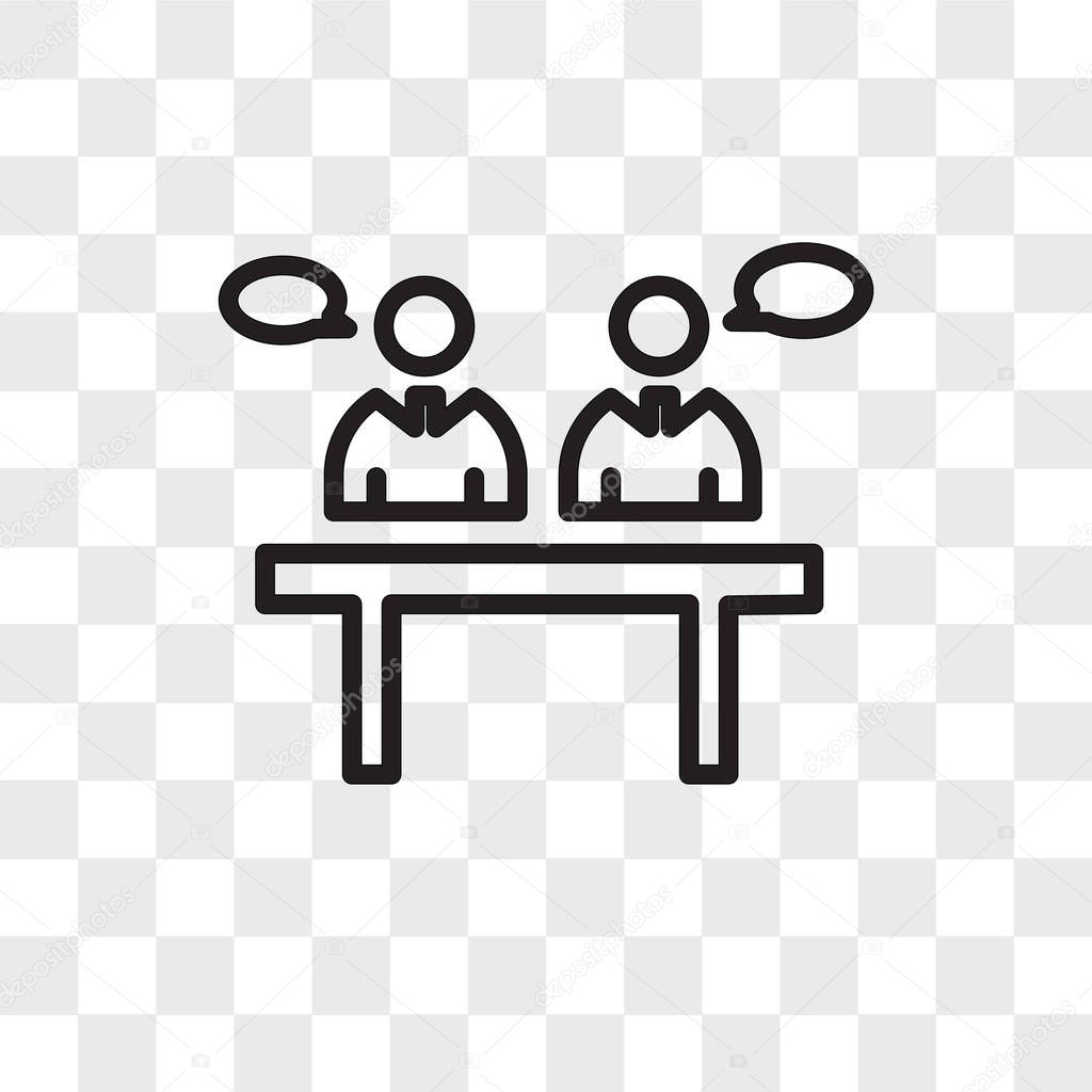 Panel discussion vector icon isolated on transparent background, panel discussion logo concept