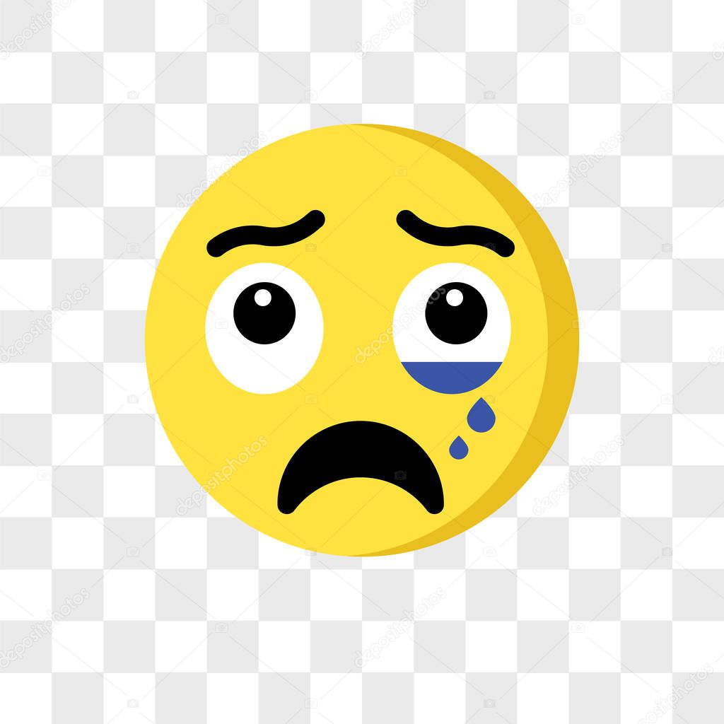 Crying vector icon isolated on transparent background, Crying logo concept