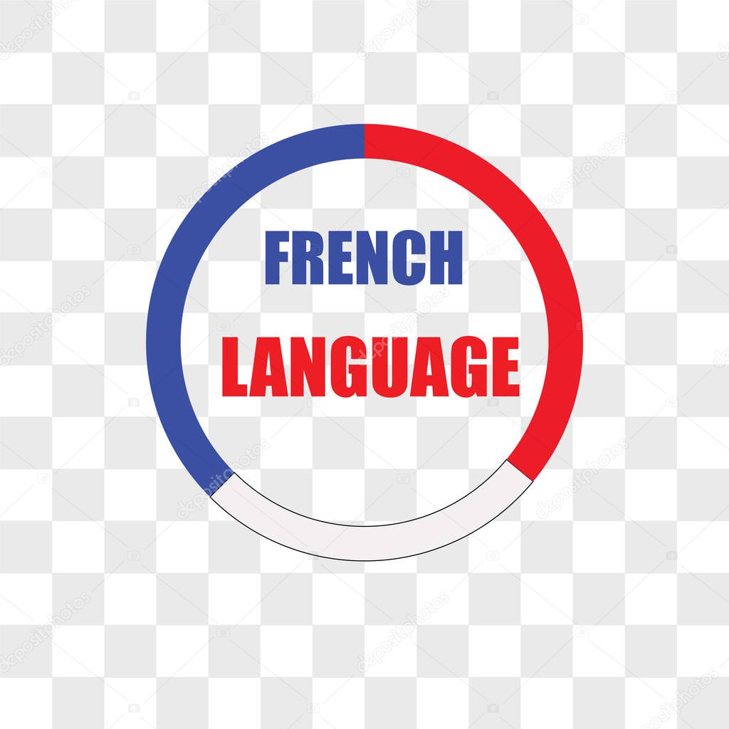 french language icion on shite background in colors of french flag vector icon isolated on transparent background french language icion on shite background in colors of french flag logo concept premium french language icion on shite