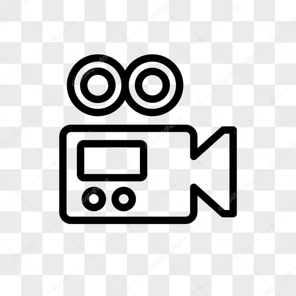 Video camera vector icon isolated on transparent background, Vid