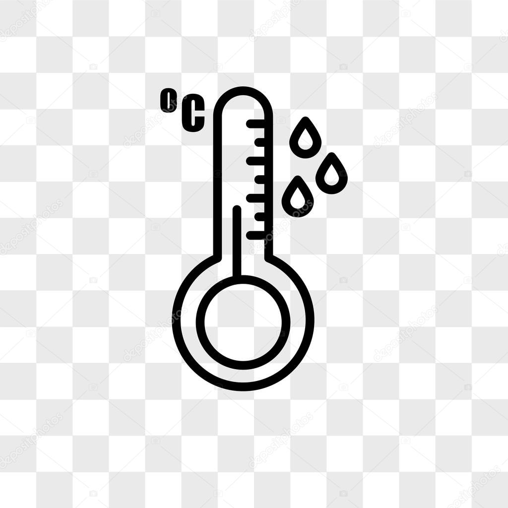 temperature sensor vector icon isolated on transparent backgroun