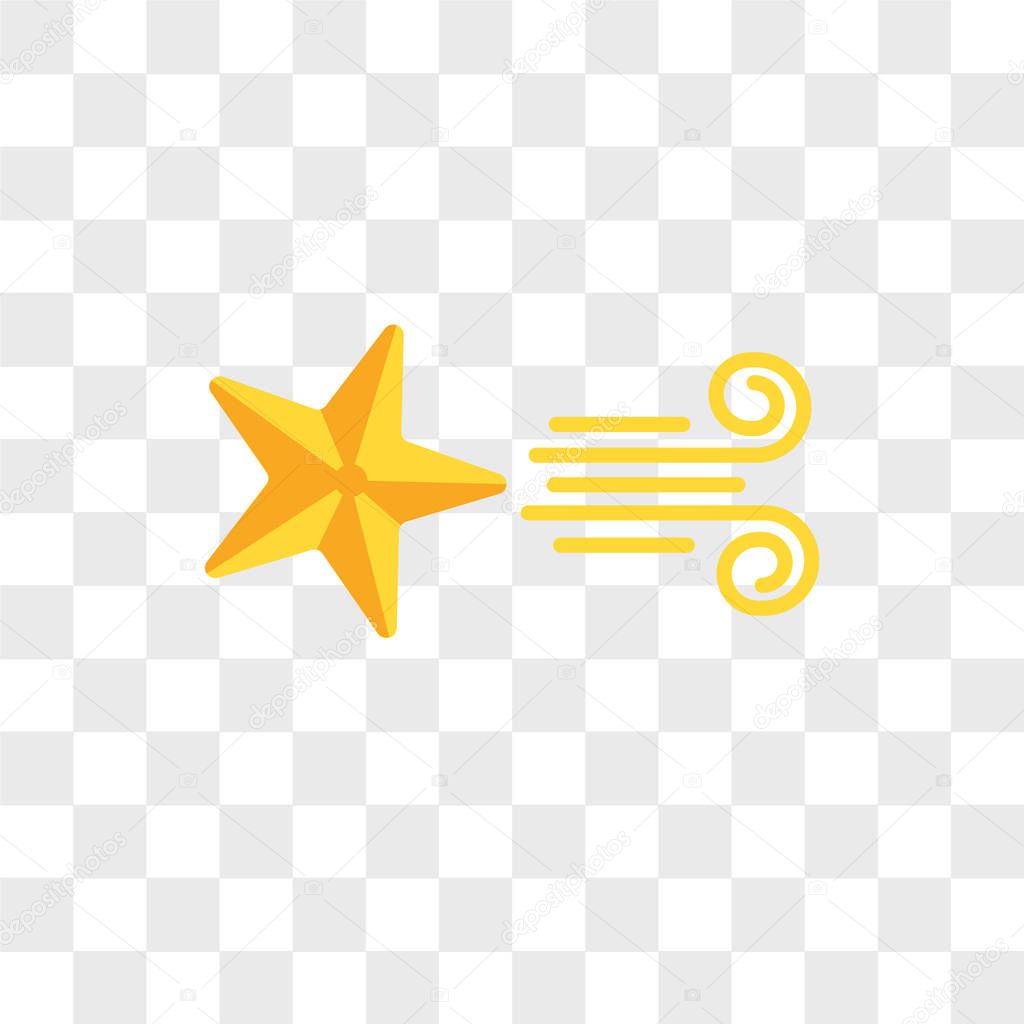 Shooting star vector icon isolated on transparent background, Sh