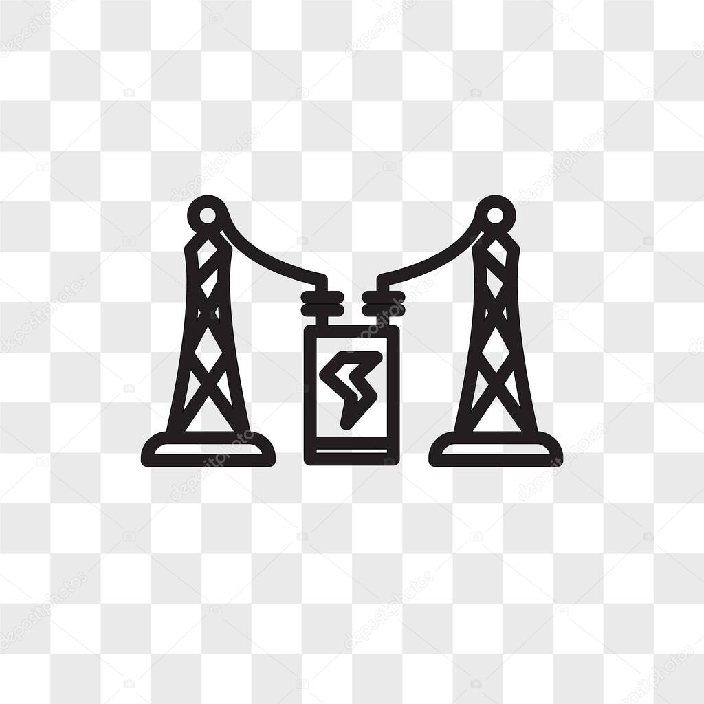 substation vector icon isolated on transparent background, subst