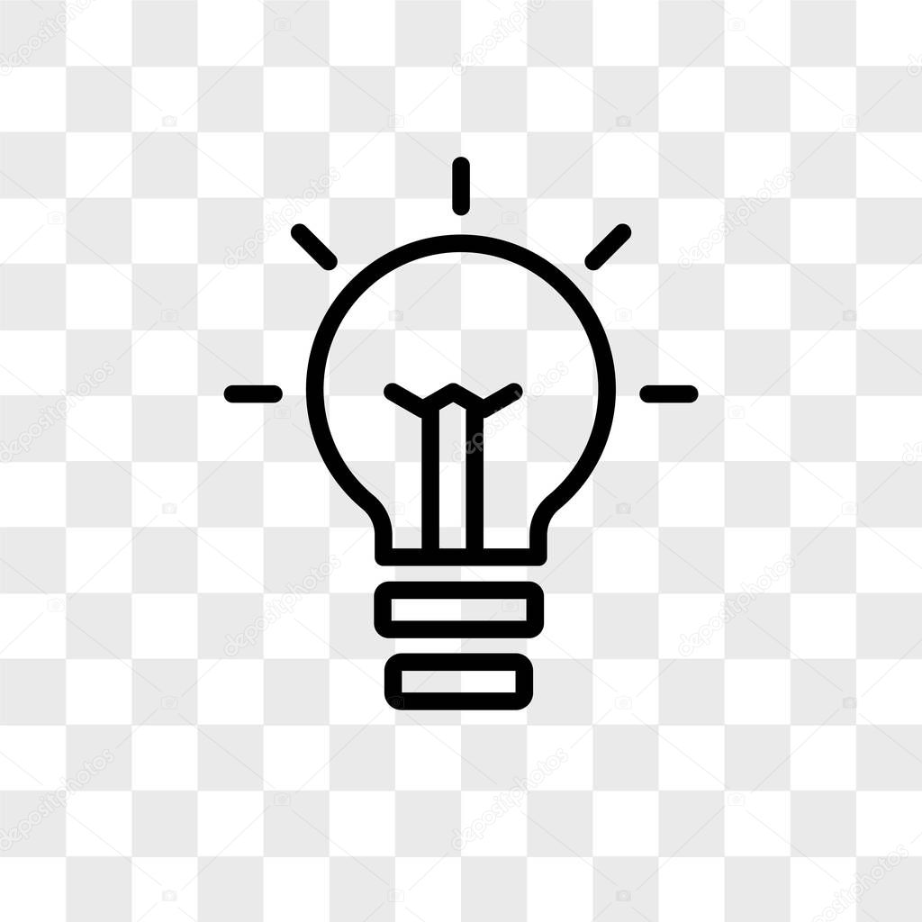Light bulb vector icon isolated on transparent background, Light
