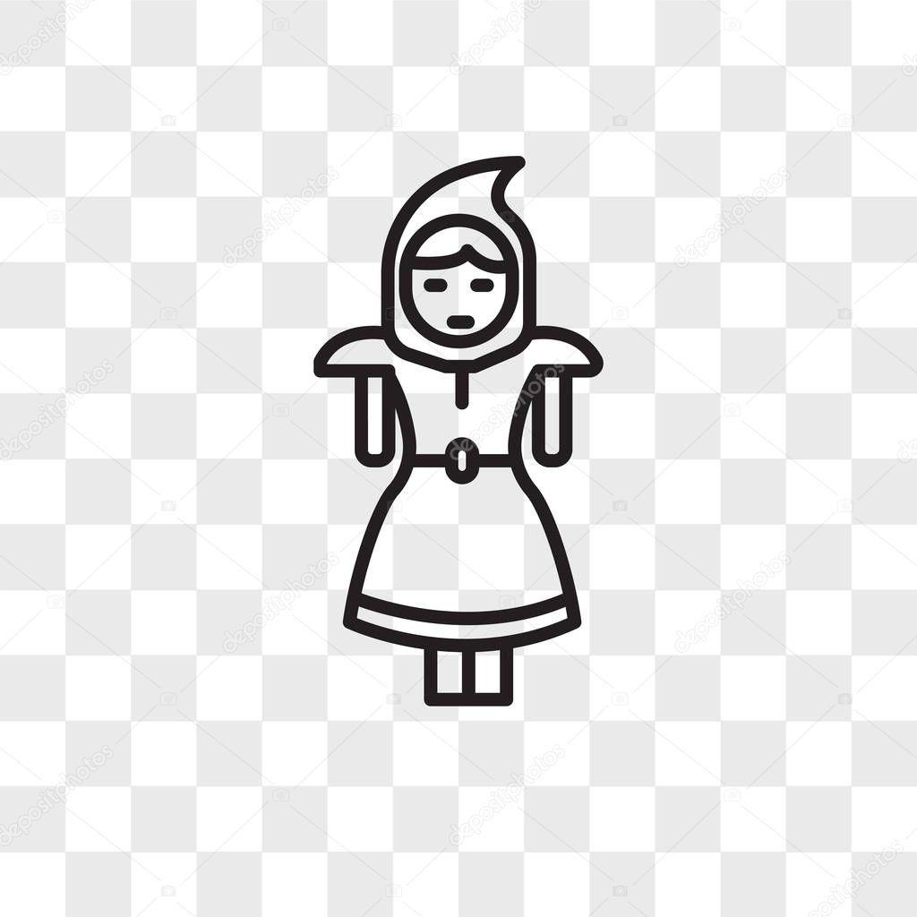 Little  riding hood vector icon isolated on transparent backgrou