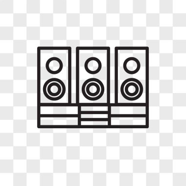 Saydam arka plan üzerinde hoparlör izole hoparlör vektör simgesi 