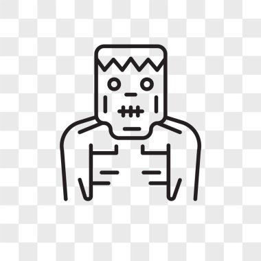 Saydam arka plan üzerinde Fra izole Frankenstein vektör simgesi