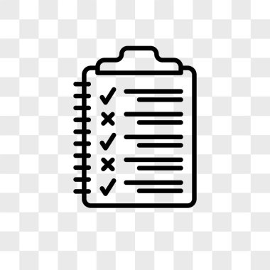 Saydam arka plan üzerinde Checkl izole denetim listesi vektör simgesi