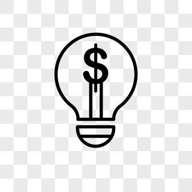 Saydam arka plan üzerinde fikir logosu d izole fikir vektör simgesi