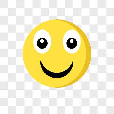 Saydam arka plan üzerinde mutlu logosu izole mutlu vektör simgesi