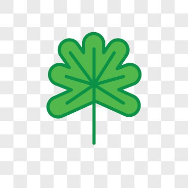 Saydam arka plan üzerinde meşe lea izole meşe yaprağı vektör simgesi