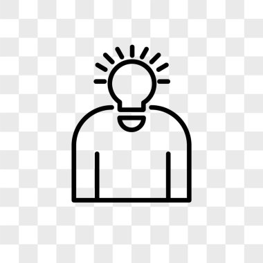 Saydam arka plan üzerinde fikir logosu d izole fikir vektör simgesi