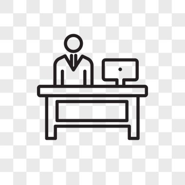 Saydam arka plan üzerinde Resepsiyon logosu d izole Resepsiyon vektör simgesi