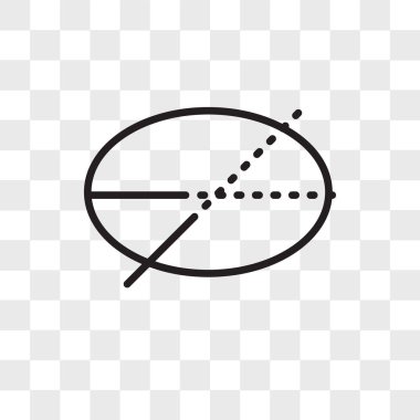 Saydam arka plan üzerinde elips izole elips vektör simgesi 