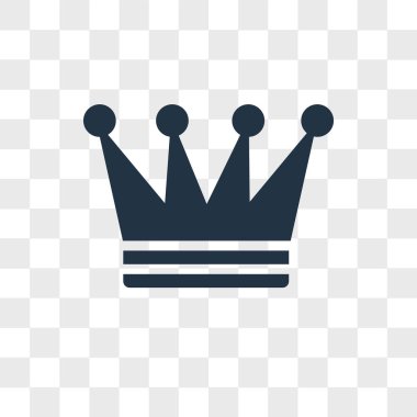 Saydam arka plan üzerinde taç logo tasarımı izole taç vektör simgesi