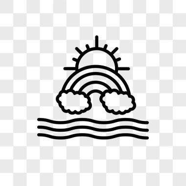 Saydam arka plan üzerinde gökkuşağı izole gökkuşağı vektör simgesi 