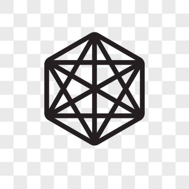 Saydam arka plan üzerinde küp logosu d izole vektör simge küp