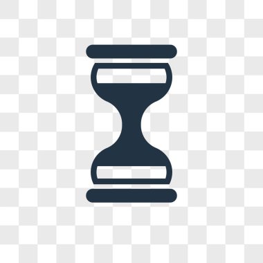 Saydam arka plan üzerinde kum saati logo tasarımı izole kum saati vektör simgesi