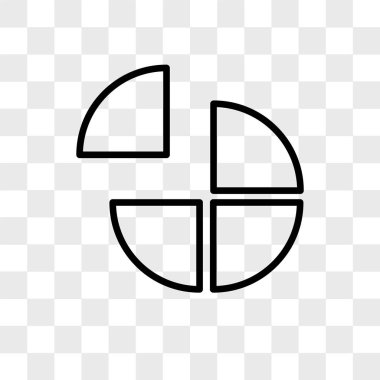 Saydam arka plan üzerinde pasta ch izole pasta grafiği vektör simgesi