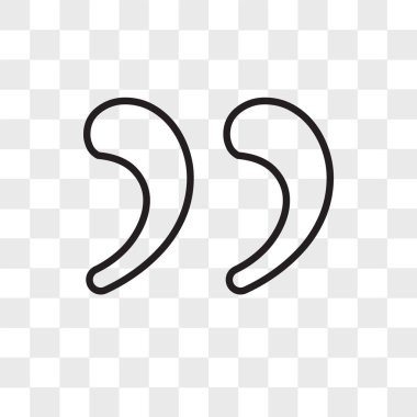 Saydam arka plan üzerinde Quotat izole tırnak vektör simgesi