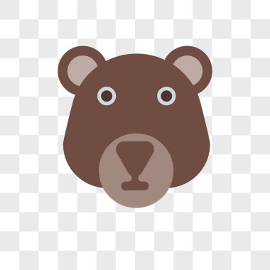 Ayı şeffaf arka plan üzerinde ayı logosu d izole simge vektör