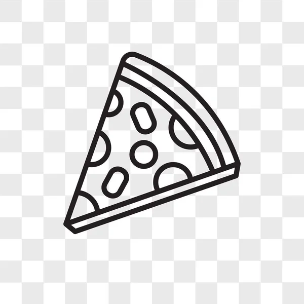 Pizza vector icon isolated on transparent background, Pizza logo — Stock Vector