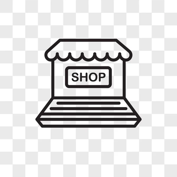 Online-Shop-Vektorsymbol isoliert auf transparentem Hintergrund, Onli — Stockvektor