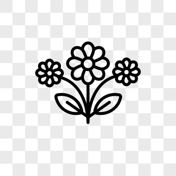 花ロゴ デザイン、透明な背景に分離された花のベクトル アイコン — ストックベクタ