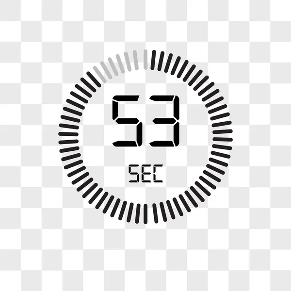 Los 53 segundos icono vectorial aislado sobre fondo transparente, T — Vector de stock