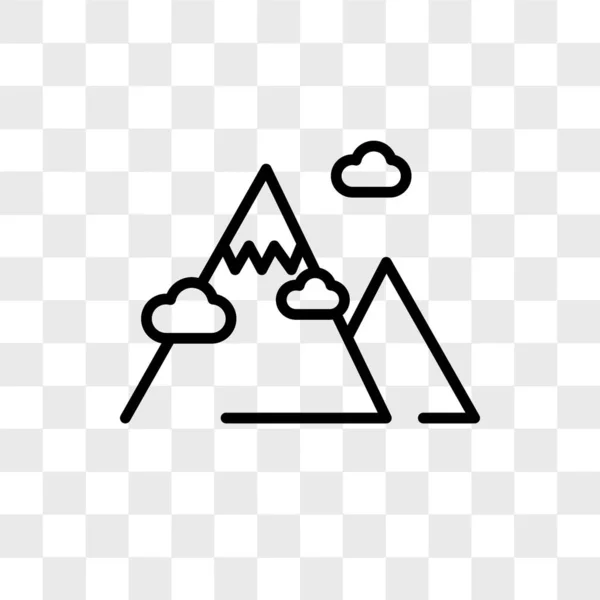 Icono de vector de montaña aislado sobre fondo transparente, Mountai — Archivo Imágenes Vectoriales
