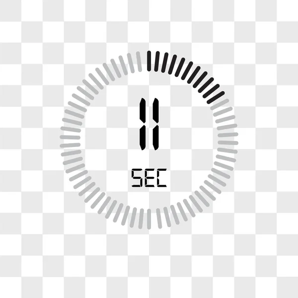 L'icône vectorielle de 11 secondes isolée sur fond transparent, T — Image vectorielle