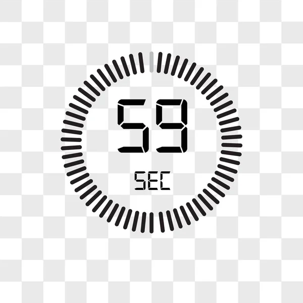 De 59 seconden vector pictogram geïsoleerd op transparante achtergrond, T — Stockvector