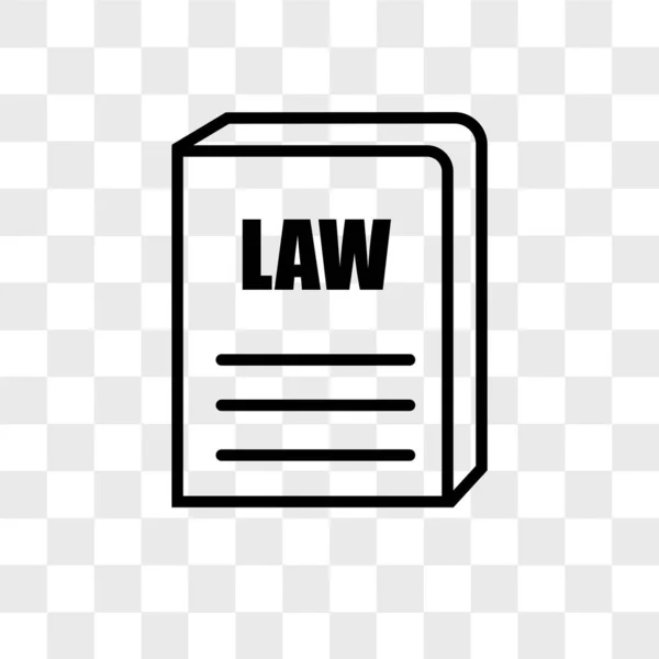 Hukuk hukuk kitap vektör simgesi, şeffaf arka plan üzerinde izole boo — Stok Vektör